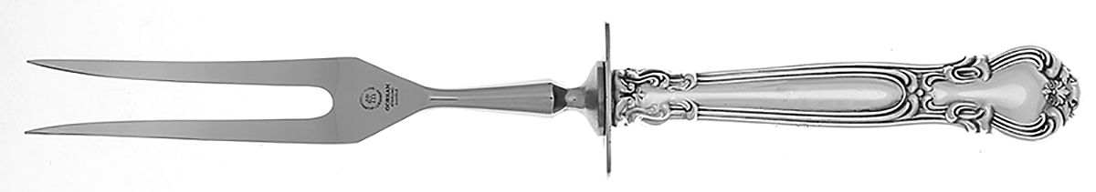 Chantilly (Sterling, 1950, "Gorham", No Monograms) Large Stainless-Prong Roast Carving Fork by Gorham Silver-1