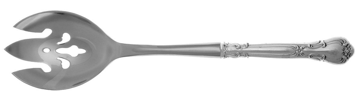 Chantilly (Sterling, 1950, "Gorham", No Monograms) Salad Serving Fork with Stainless Prongs HC by Gorham Silver-1