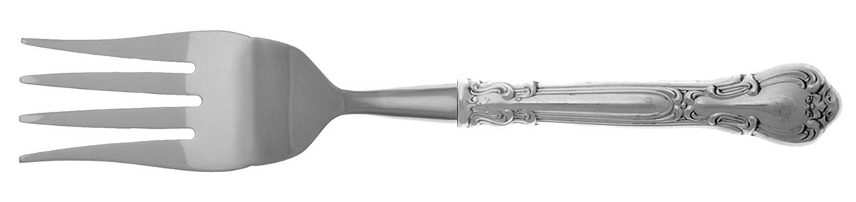 Chantilly (Sterling, 1950, "Gorham", No Monograms) Cold Meat Fork Large, Stainless Tines HC by Gorham Silver-1
