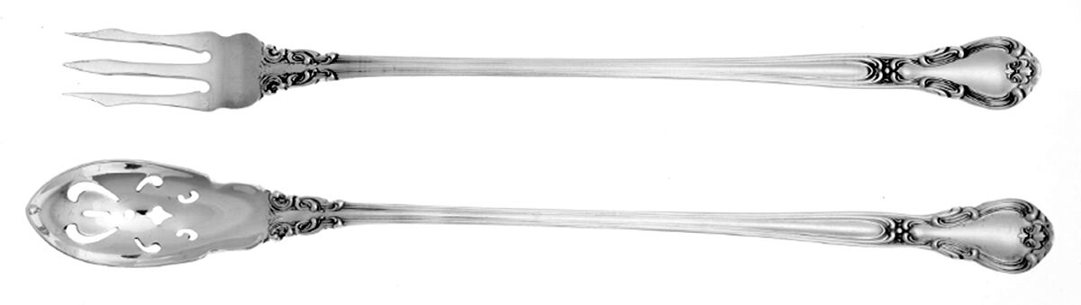 Chantilly (Sterling, 1950, "Gorham", No Monograms) (2 Piece) Anniversary Long Handle Olive Set (Fork & Spoon) by Gorham Silver-1