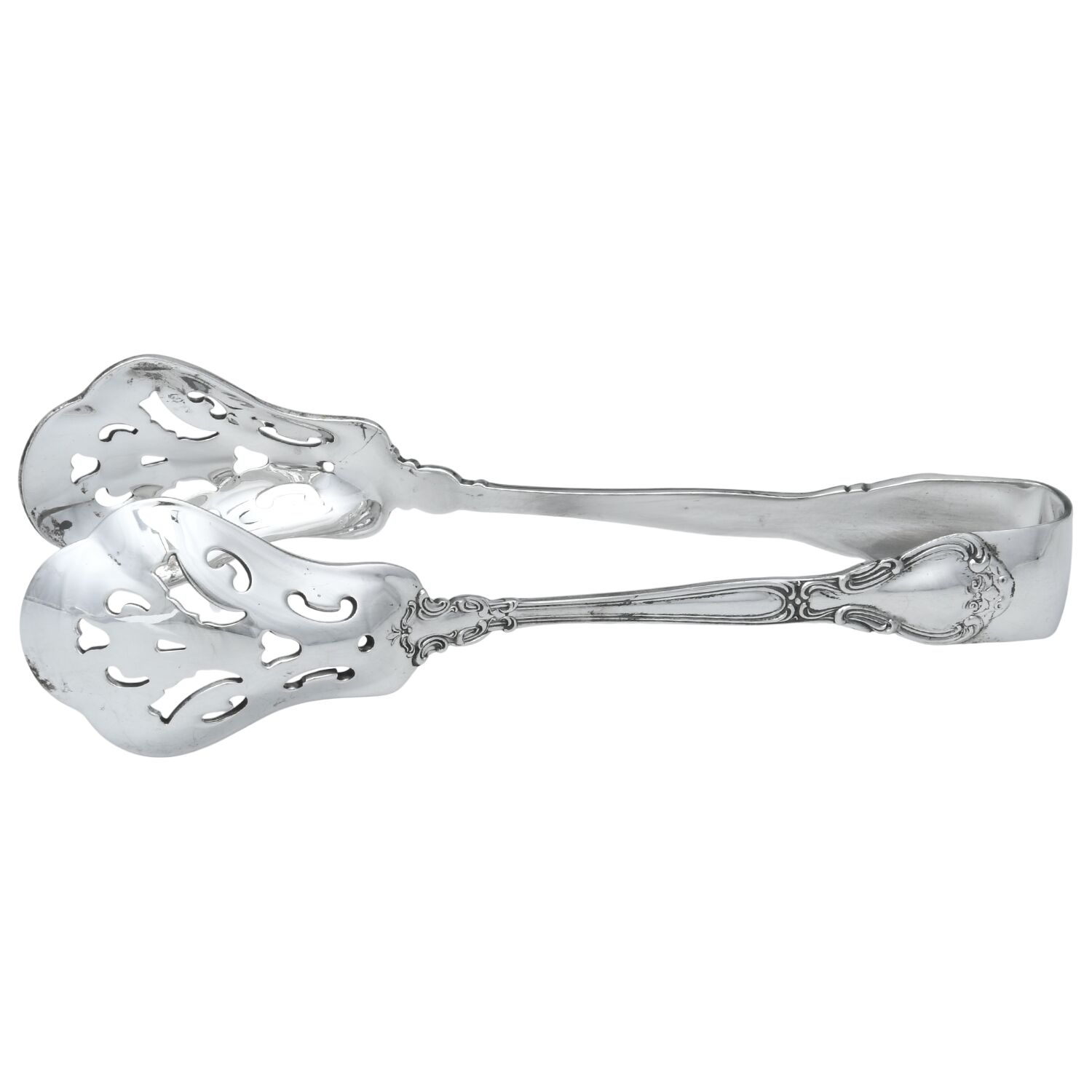 Chantilly (Sterling, 1950, "Gorham", No Monograms) Large Ice Serving Tongs by Gorham Silver-1