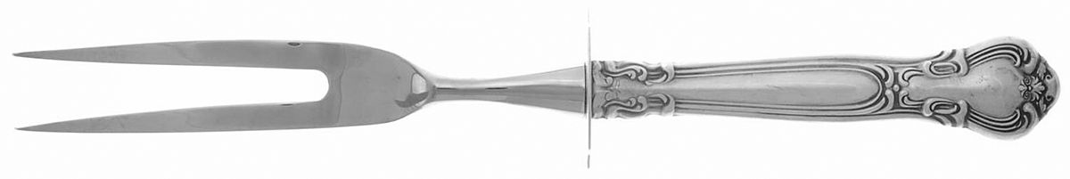 Chantilly (Sterling, 1950, "Gorham", No Monograms) Small Steak Carving Fork with Stainless Prongs by Gorham Silver-1
