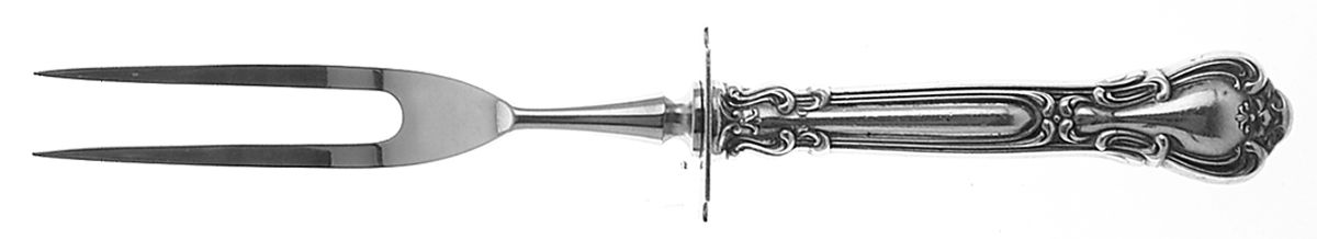 Chantilly (Sterling, 1950, "Gorham", No Monograms) Small Steak Carving Fork with Stainless Prongs by Gorham Silver-1