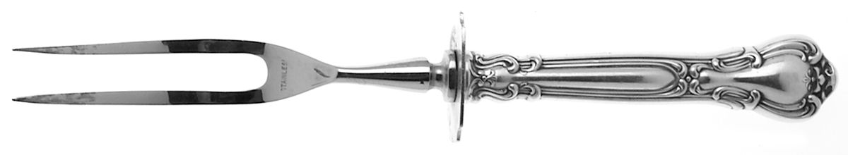 Chantilly (Sterling, 1950, "Gorham", No Monograms) Small Steak Carving Fork with Stainless Prongs by Gorham Silver-1