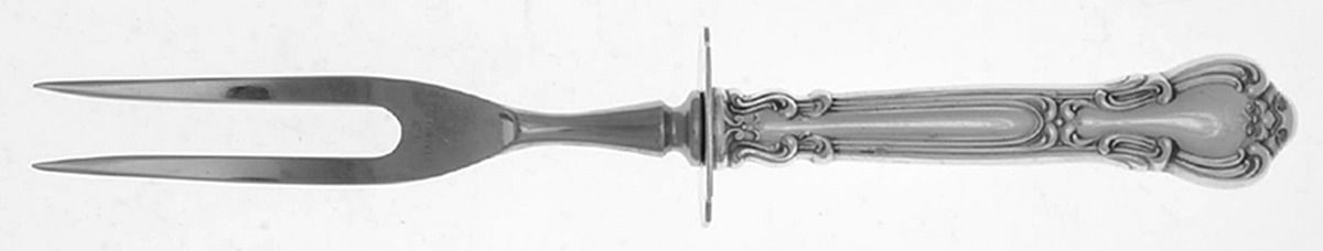Chantilly (Sterling, 1950, "Gorham", No Monograms) Small Steak Carving Fork with Stainless Prongs by Gorham Silver-1