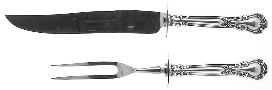 Chantilly (Sterling, 1950, "Gorham", No Monograms) Small 2-Piece Steak Carving Set w/Stainless Blade by Gorham Silver-1