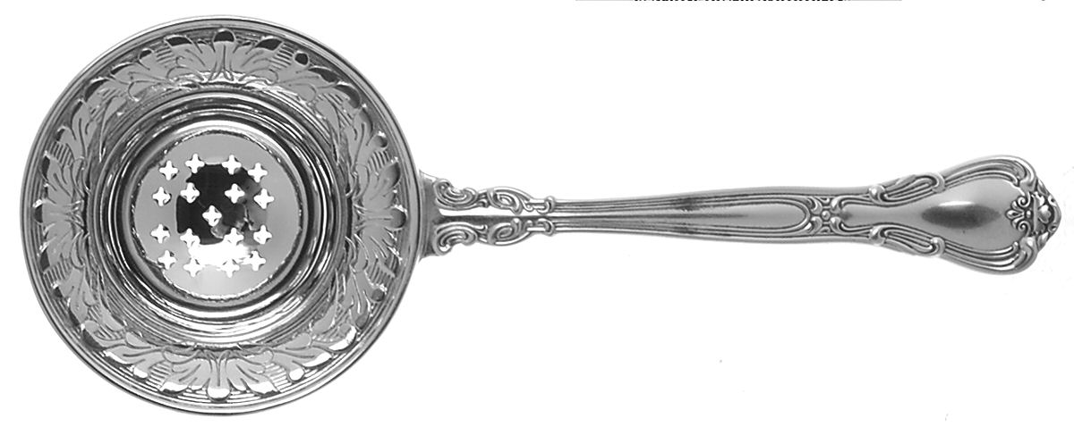 Chantilly (Sterling, 1950, "Gorham", No Monograms) Solid Individual Overcup Tea Strainer by Gorham Silver-1