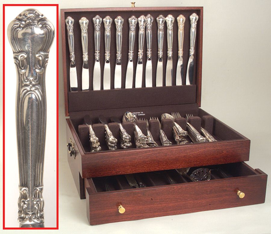 Chantilly (Sterling, 1950, "Gorham", No Monograms) 81 Piece Set by Gorham Silver-1