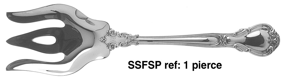 Chantilly (Sterling, 1950, "Gorham", No Monograms) Solid Salad Serving Fork by Gorham Silver-1