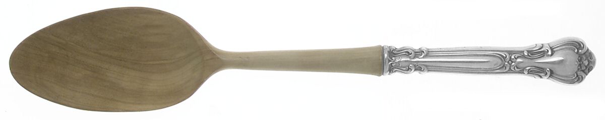 Chantilly (Sterling, 1950, "Gorham", No Monograms) Salad Serving Spoon Wooden Bowl by Gorham Silver-1