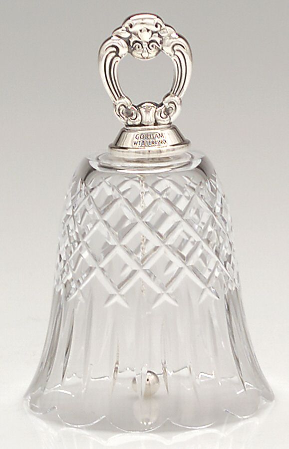 Chantilly (Sterling, 1950, "Gorham", No Monograms) Sterling Handle Crystal Bell by Gorham Silver-1