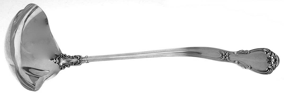 Chantilly (Sterling, 1950, "Gorham", No Monograms) Large Solid Soup Ladle by Gorham Silver-1