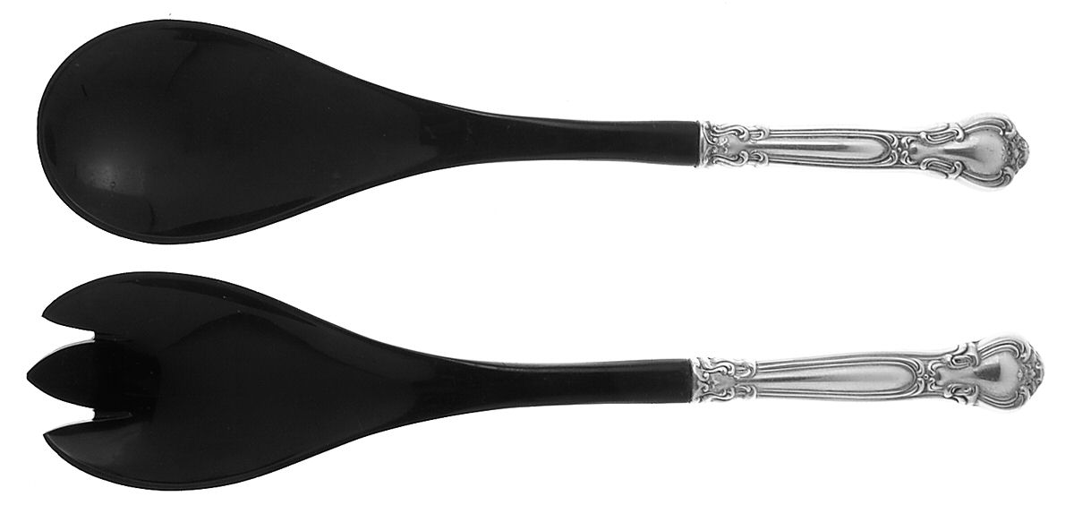 Chantilly (Sterling, 1950, "Gorham", No Monograms) Plastic Bowl 2-Piece Salad Set by Gorham Silver-1