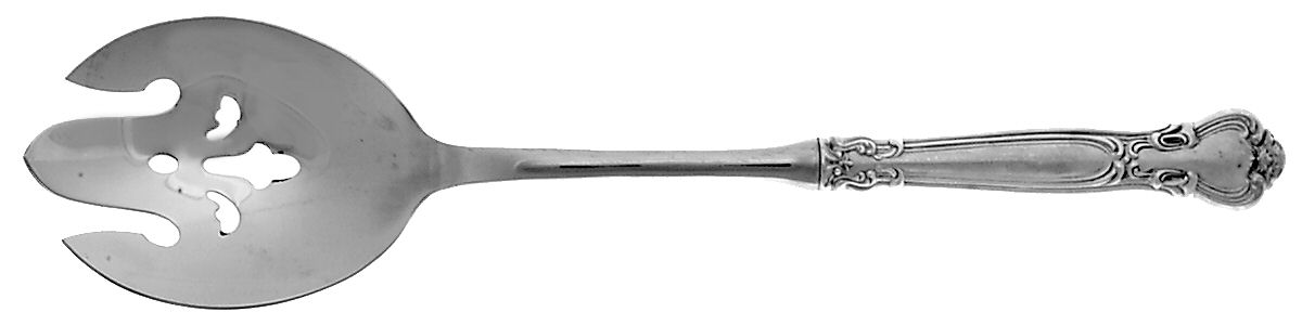 Chantilly (Sterling, 1950, "Gorham", No Monograms) Salad Serving Fork with Stainless Prongs by Gorham Silver-1