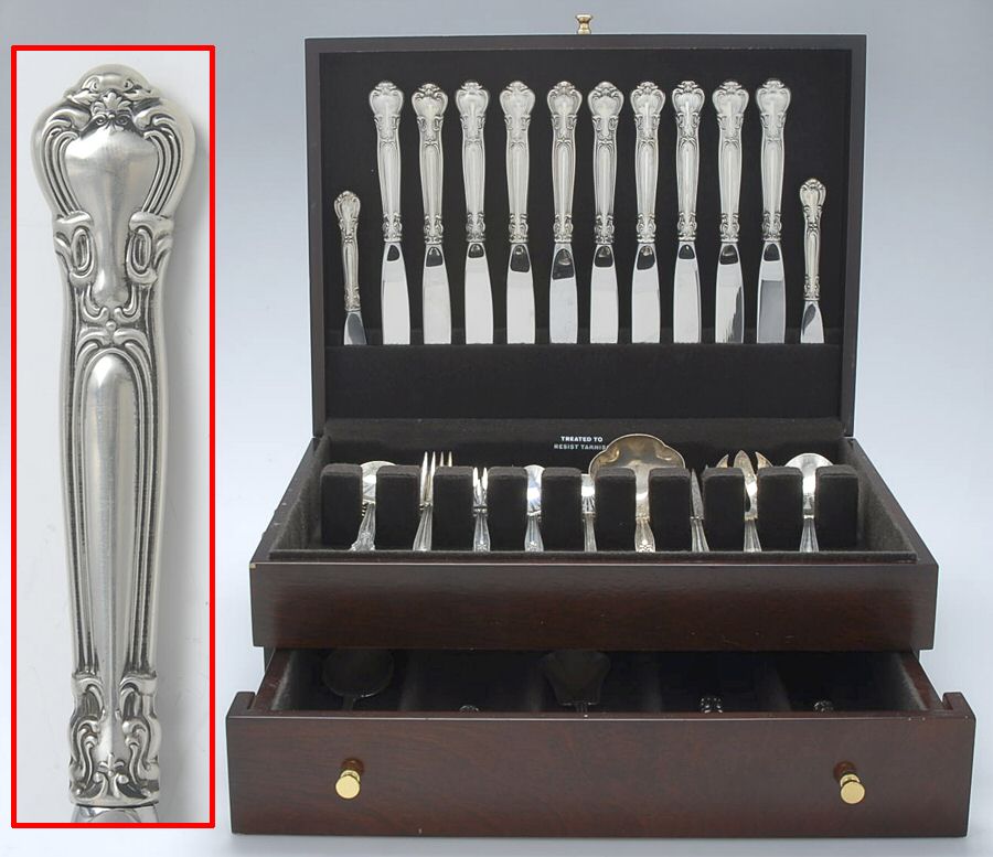 Chantilly (Sterling, 1950, "Gorham", No Monograms) 92 Piece Set by Gorham Silver-1