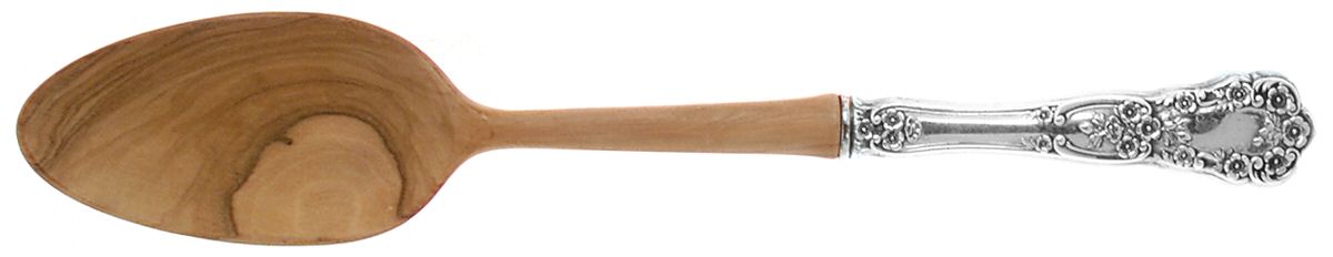 Buttercup (Sterling, "Gorham") Salad Serving Spoon Wooden Bowl by Gorham Silver-1