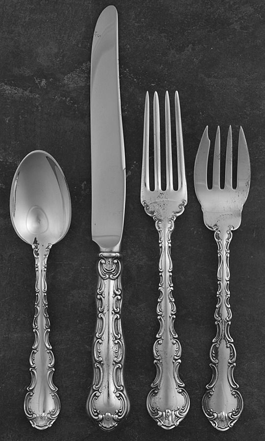 Strasbourg (Sterling, "Gorham", 1897) 4 Piece Place Size Setting by Gorham Silver-1
