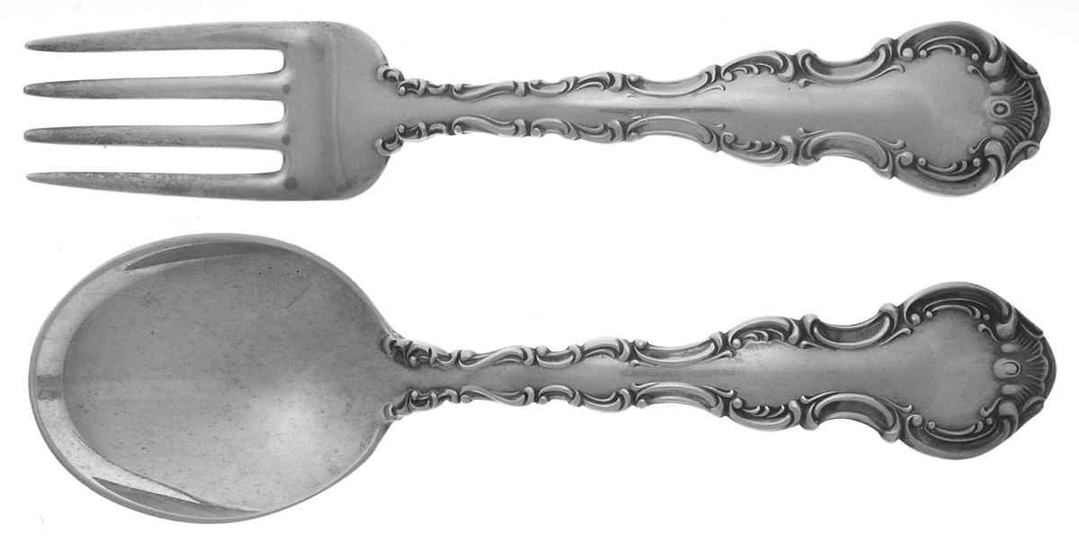 Strasbourg (Sterling, "Gorham", 1897) 2 Pc Baby Set (BF, BS) by Gorham Silver-1