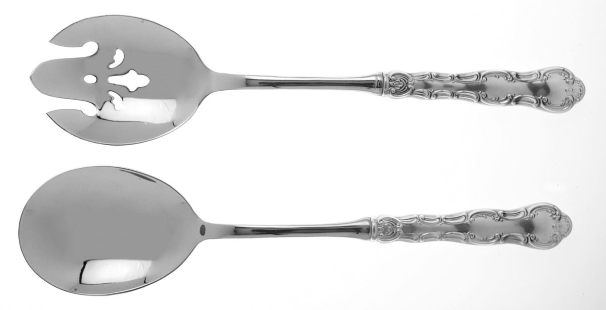 Strasbourg (Sterling, "Gorham", 1897) 2 Pc Salad Set with Stainless Bowl by Gorham Silver-1