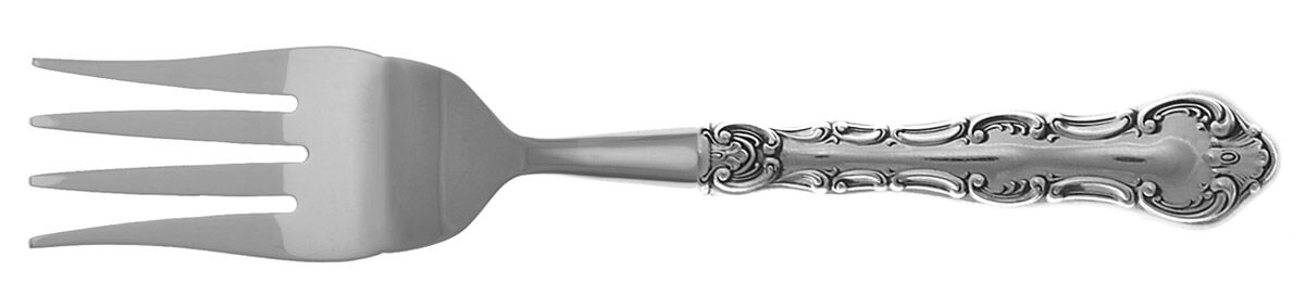 Strasbourg (Sterling, "Gorham", 1897) Cold Meat Fork Large, Stainless Tines HC by Gorham Silver-1
