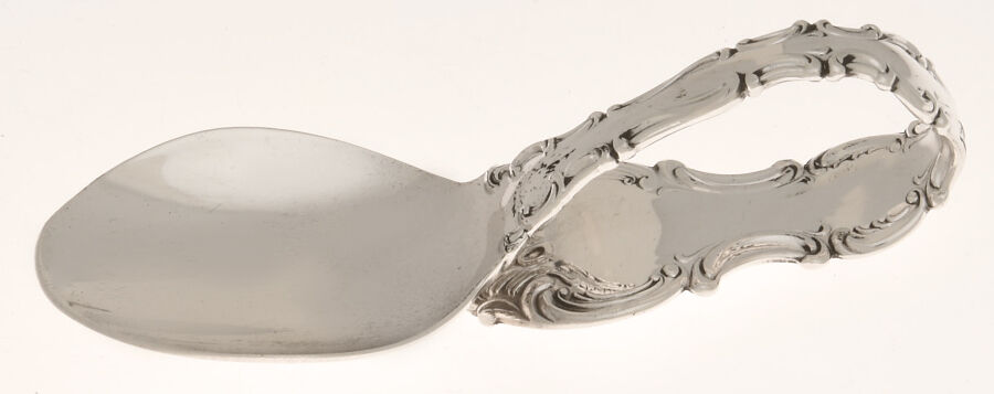 Strasbourg (Sterling, "Gorham", 1897) Baby Spoon with Curved Handle HC by Gorham Silver-1