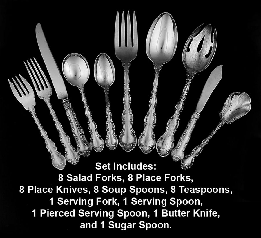 Strasbourg (Sterling, "Gorham", 1897) 45 Piece Place Size Starter Set by Gorham Silver-1