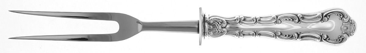 Strasbourg (Sterling, "Gorham", 1897) Large Stainless-Prong Roast Carving Fork by Gorham Silver-1