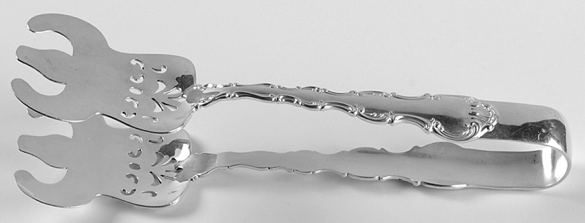 Strasbourg (Sterling, "Gorham", 1897) Solid Piece Aspragus Tongs by Gorham Silver-1
