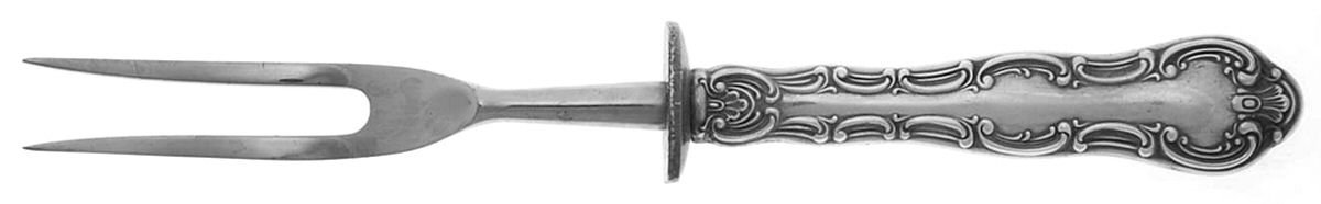 Strasbourg (Sterling, "Gorham", 1897) Small Steak Carving Fork with Stainless Prongs by Gorham Silver-1