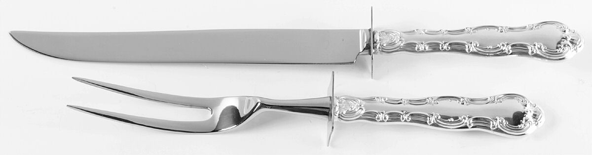 Strasbourg (Sterling, "Gorham", 1897) Large 2-Piece Roast Carving Set w/Stainless Blade by Gorham Silver-1