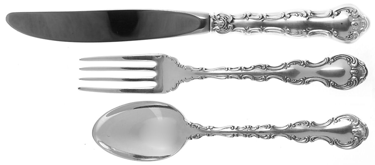 Strasbourg (Sterling, "Gorham", 1897) 3 Piece Youth Set (Knife, Fork & Spoon) by Gorham Silver-1