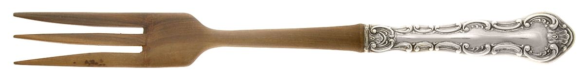 Strasbourg (Sterling, "Gorham", 1897) Salad Serving Fork Wooden Prongs by Gorham Silver-1