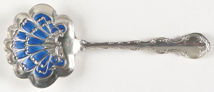Strasbourg (Sterling, "Gorham", 1897) Bon Bon Spoon with Enameled Bowl by Gorham Silver-1