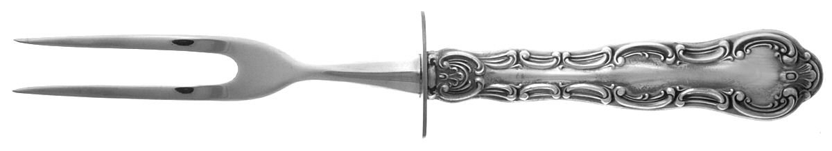 Strasbourg (Sterling, "Gorham", 1897) Small Steak Carving Fork with Stainless Prongs by Gorham Silver-1