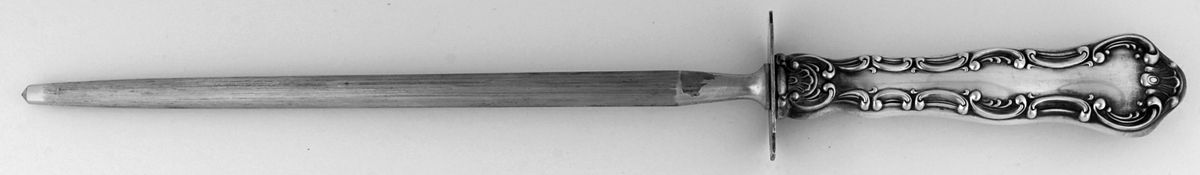 Strasbourg (Sterling, "Gorham", 1897) Large Knife Sharpener w/Steel Rod & Sterling Guard by Gorham Silver-1
