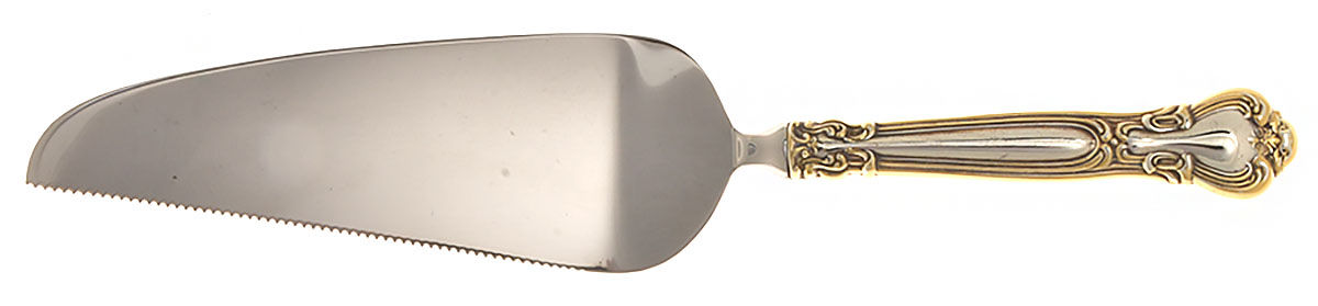 Chantilly Gold (Sterling, Gold Acct) Pie and Cake Server with Stainless Blade by Gorham Silver-1