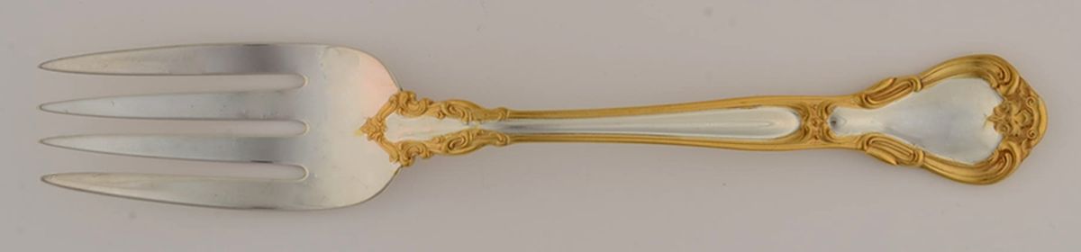 Chantilly Gold (Sterling, Gold Acct) Solid Serving Fork by Gorham Silver-1