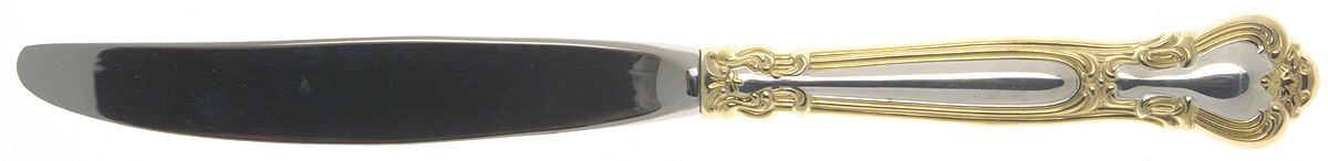 Chantilly Gold (Sterling, Gold Acct) Modern Hollow Knife (Place Size) by Gorham Silver-1