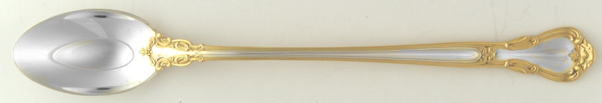 Chantilly Gold (Sterling, Gold Acct) Iced Tea Spoon by Gorham Silver-1