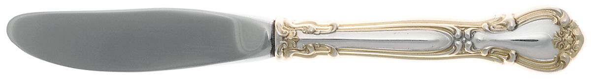 Chantilly Gold (Sterling, Gold Acct) Modern Hollow Butter Spreader (Stainless) by Gorham Silver-1
