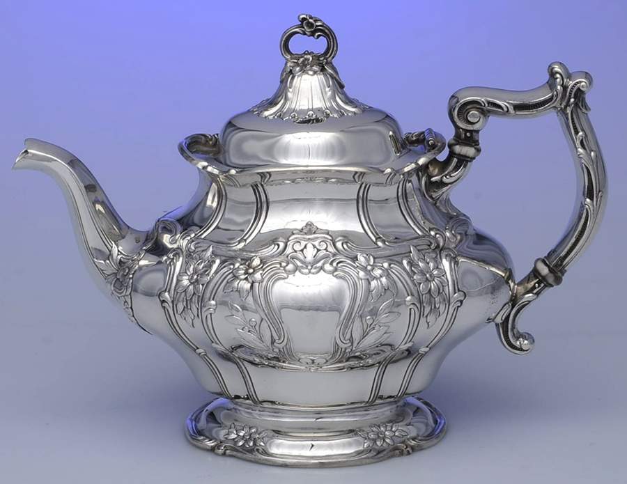 Chantilly-Floral (Sterling, Hollowware) Teapot by Gorham Silver-1