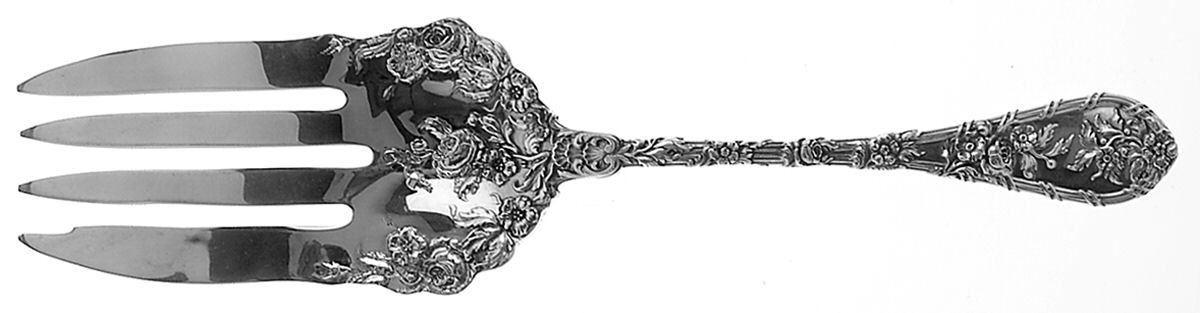 Dauphin (Sterling, 1999) Medium Solid Cold Meat Serving Fork by Gorham Silver-1