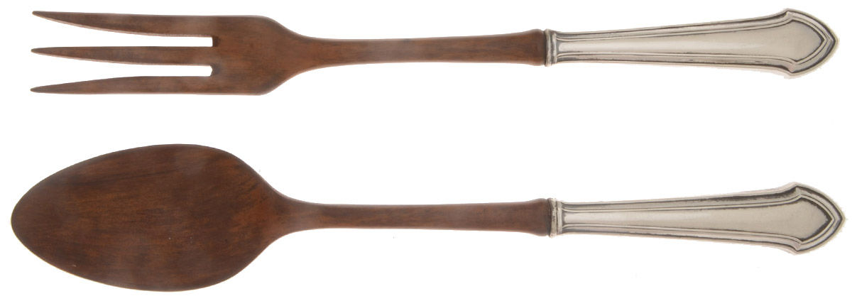 Essex (Sterling) Wooden Bowl 2-Piece Salad Set by Gorham Silver-1