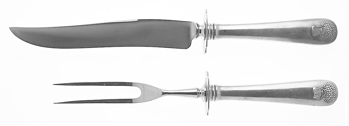 Sheaf of Wheat (Sterling, No Monograms) 2 Piece Small Carving Set W/ Sterling Guard by Gorham Silver-1