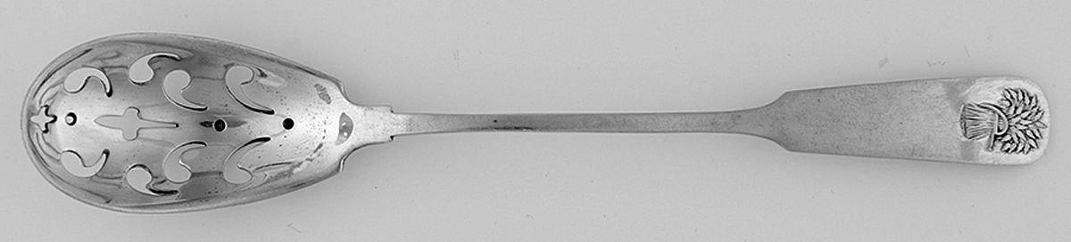 Sheaf of Wheat (Sterling, No Monograms) Pierced Bowl Short Handle Olive Spoon by Gorham Silver-1
