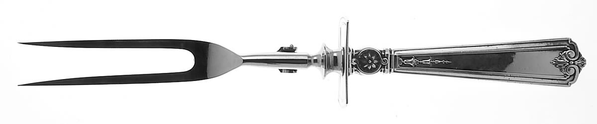Victorian-Sheraton Large Stainless-Prong Roast Carving Fork by Gorham Silver-1