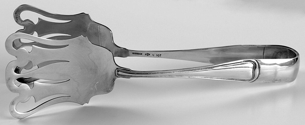 Old French (Silverplate, Hostess Gifts) Solid Piece Aspragus Tongs by Gorham Silver-1