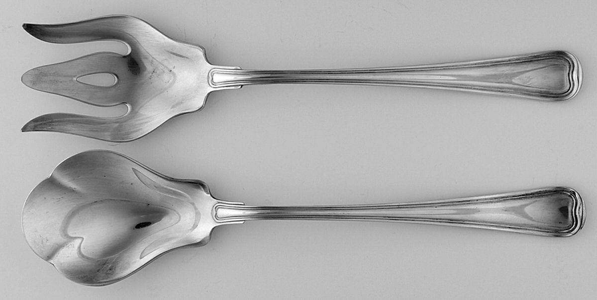 Old French (Silverplate, Hostess Gifts) (2 Pc) Solid Salad Set by Gorham Silver-1