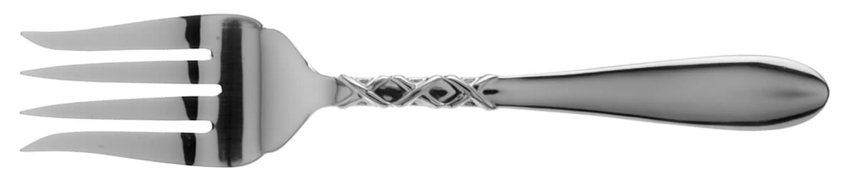 Ballet Ribbon (Stainless) Medium Solid Cold Meat Serving Fork by Gorham Silver-1