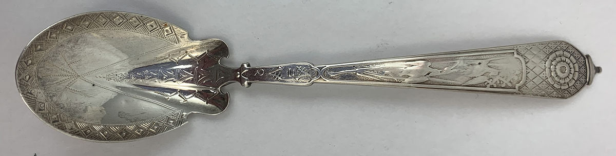 Japanese (Sterling, 1871) Bright Cut Sorbet Spoon by Gorham Silver-1